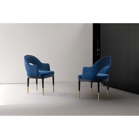 Manhattan Comfort Carrington Dining Armchair in Midnight Blue, 2PK 2-DC089AR-BL